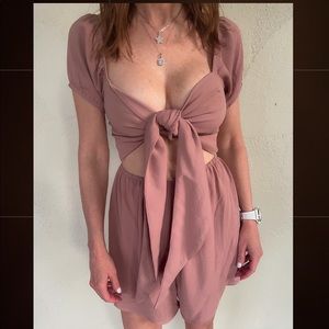 Dusty pink Princess Polly romper